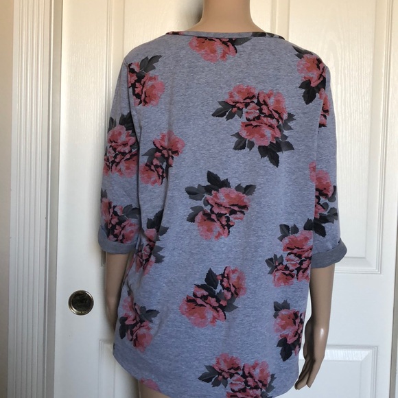 Floral sweatshirt 3/4 sleeves - Picture 4 of 7